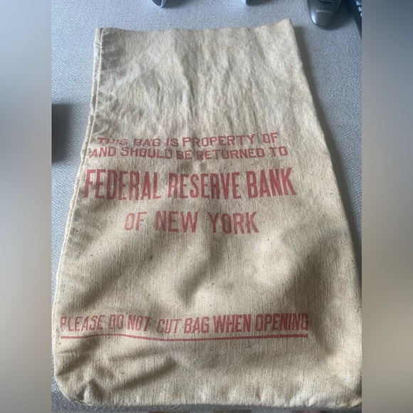 Vintage Federal Reserve Bank N.Y. Money Bag - Picture 3 of 4